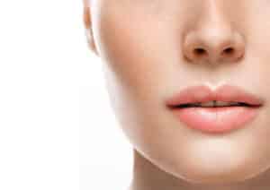 Close up of woman's plump, natural-looking lips with lip filler in Chevy Chase, MD